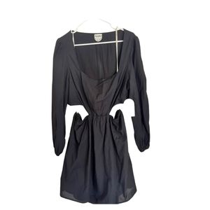 ARULA NWT Plus Size Cutout Size XL Black Long Sleeve Dress Elasticated Waist